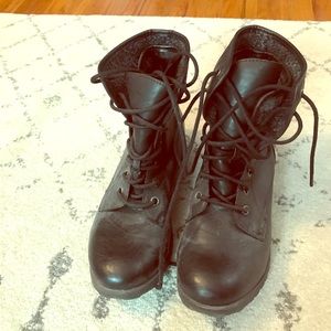 Black combat boots